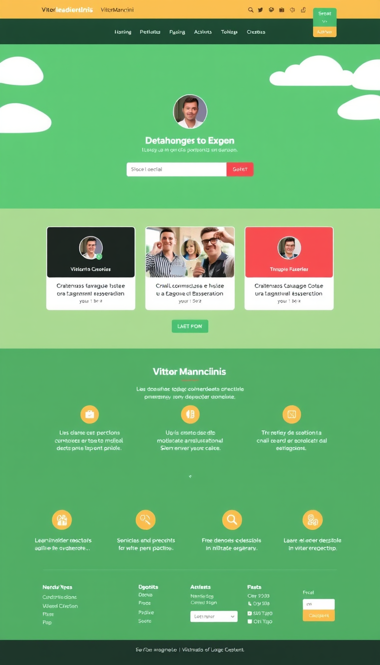 Crie um site semelhante ao design e estrutura do site https://inlead.online/vitormancinii/, mantendo um layout limpo e simples. O foco deve ser na apresentação clara de informações e na usabilidade.