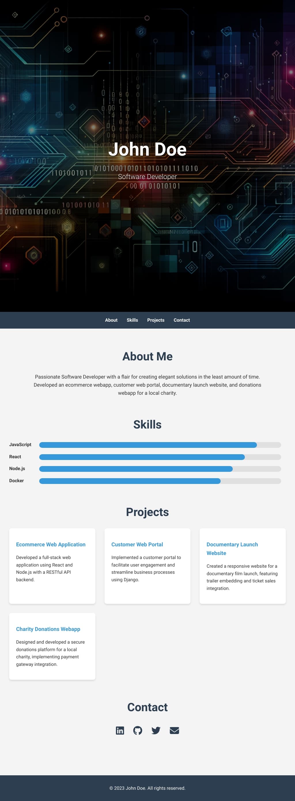 John Doe - Software Developer