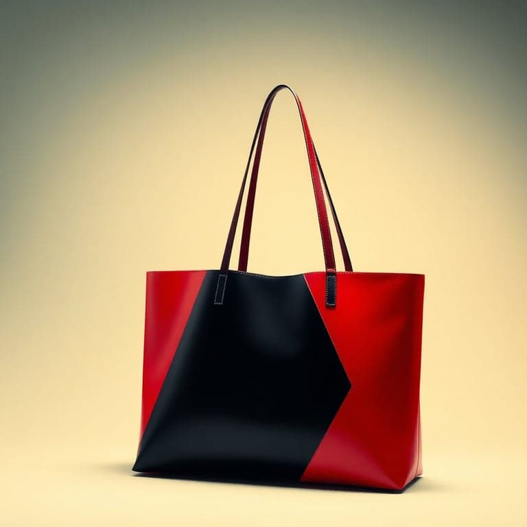Futuristic Red and Black Tote Bag