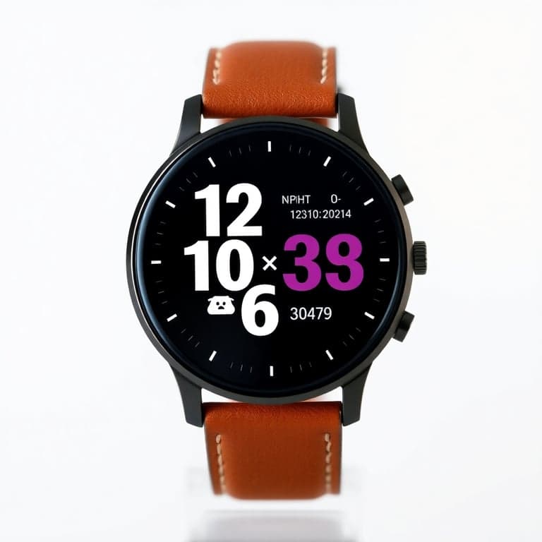 Stylish Smartwatch with Leather Strap