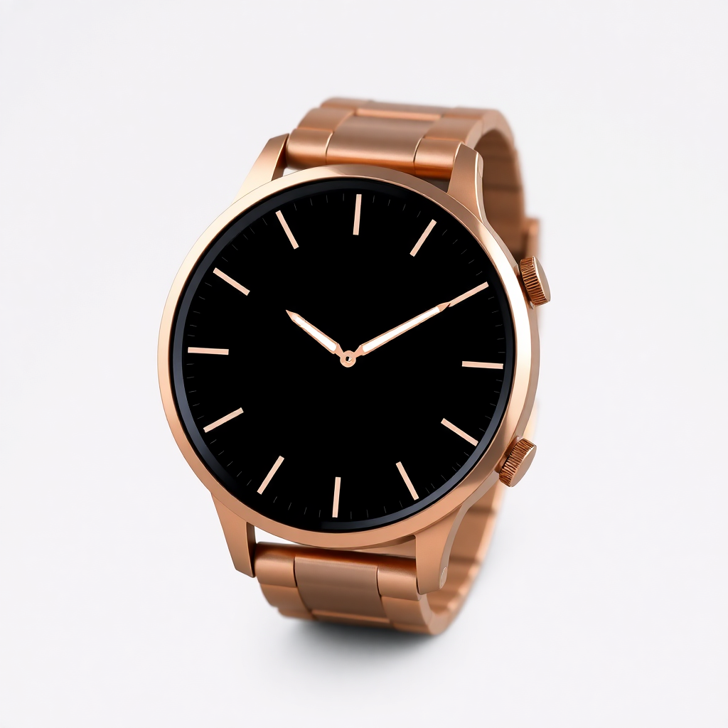 rose gold smartwatch with a slim profile and elegant watch face