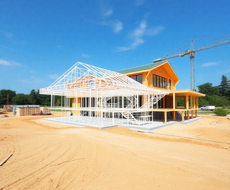 Blueprints and Building Site