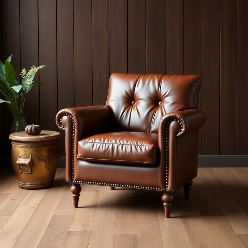 Brown Leather Armchair