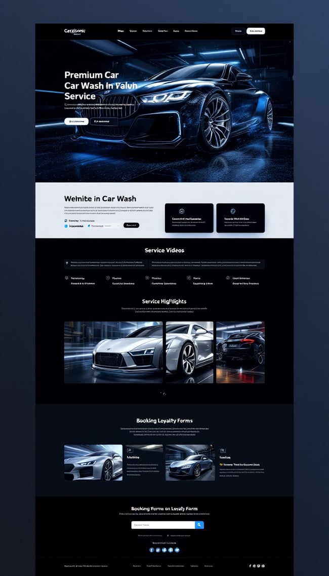 Futuristic Car Wash Website Design