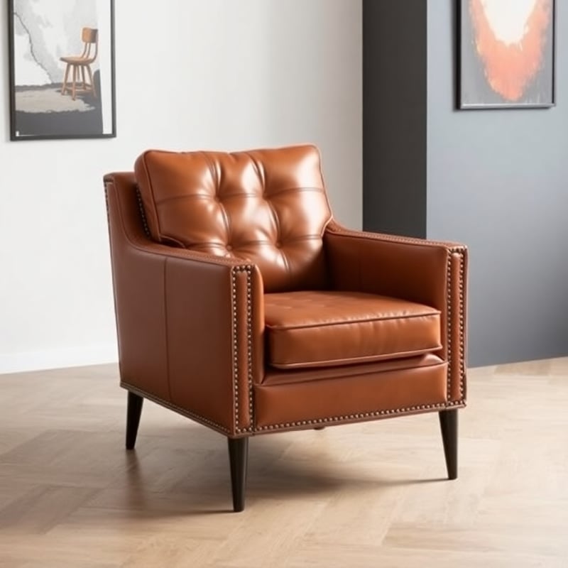 Tan Leather Armchair