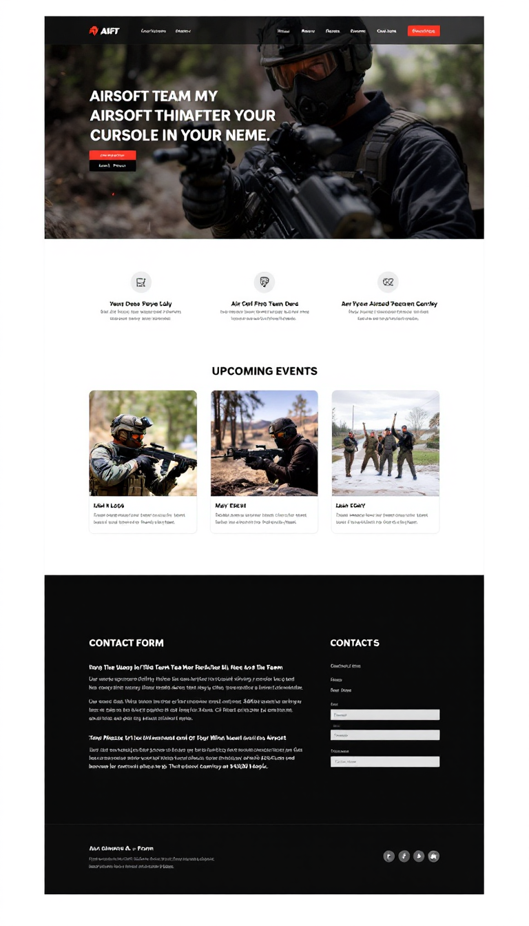 Airsoft Team Website Mockup