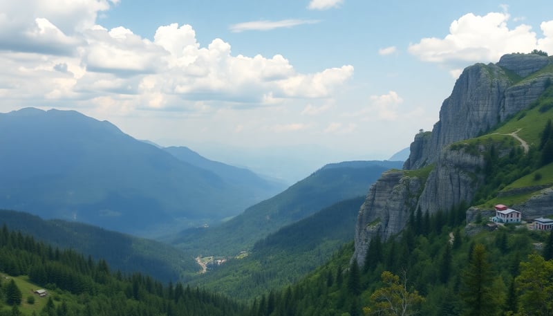 Dynamic Mountain Valley Landscape