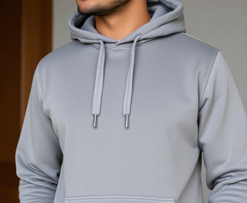 Hoodie Velours Minimaliste Gris