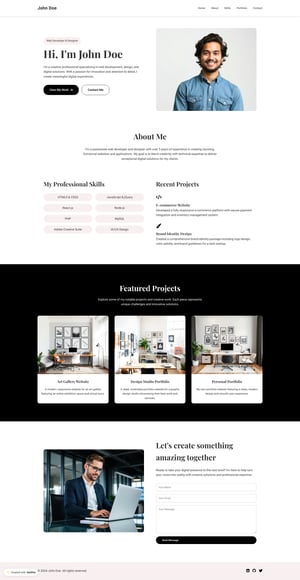John Doe - Web Developer & Designer Portfolio