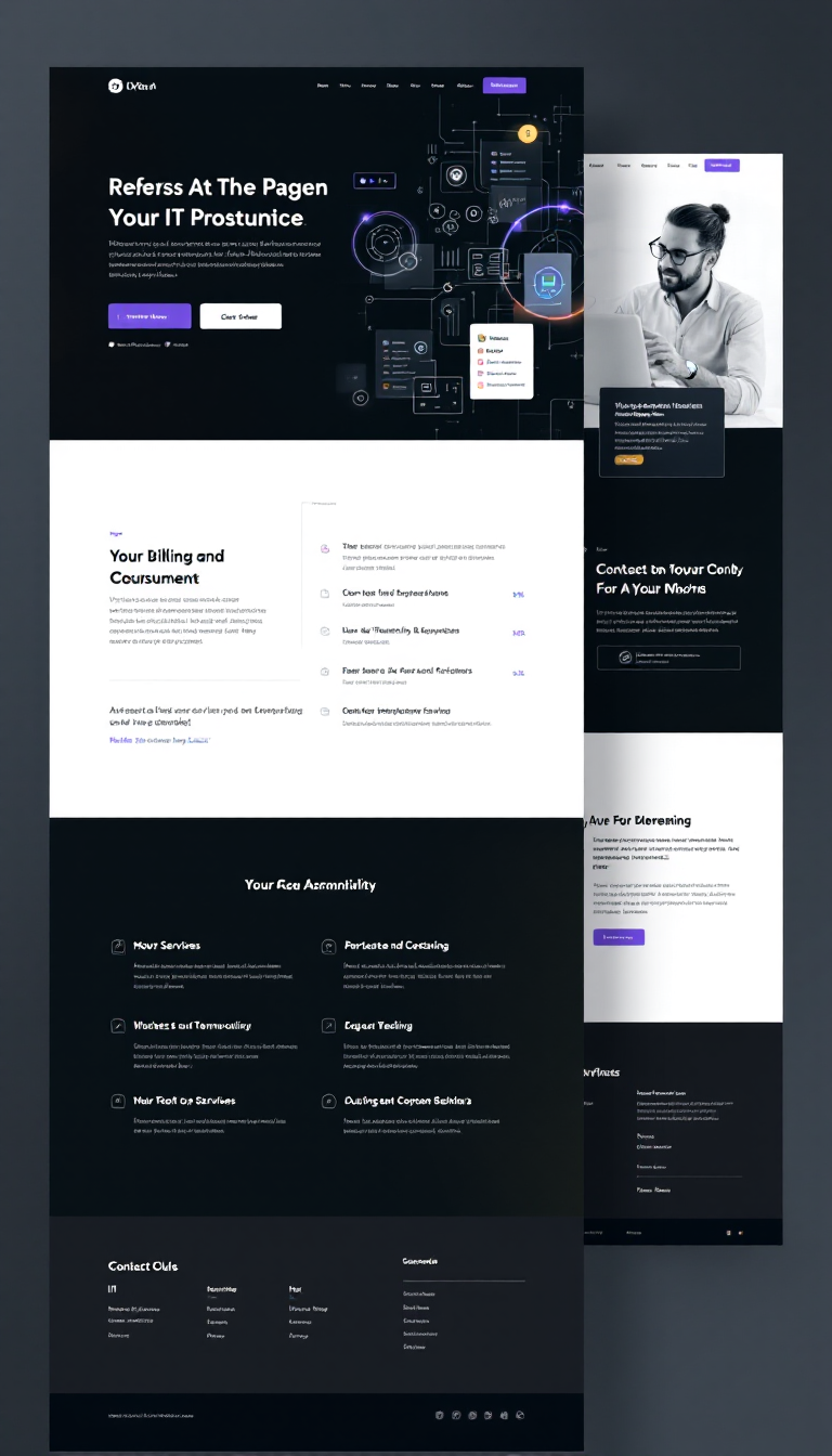 Modern IT Business One-Page Website Design