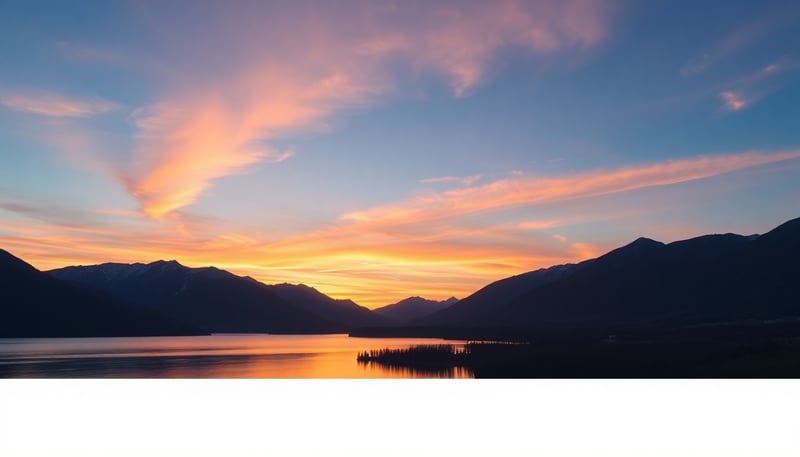 Serene Sunset Over Mountain Lake