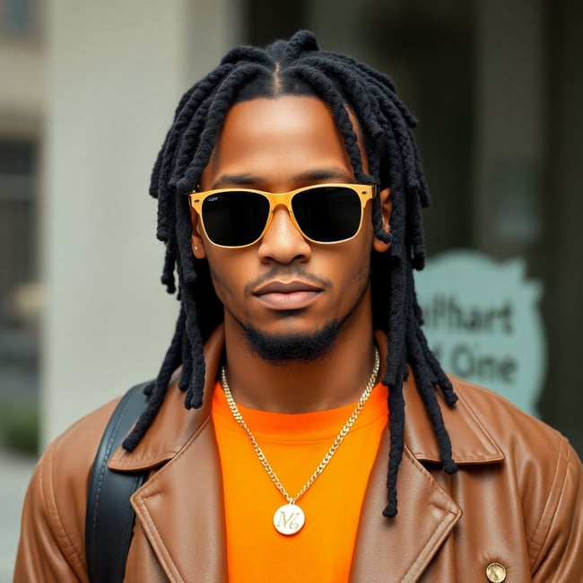 Urban Confidence in Black Locs Sunglasses