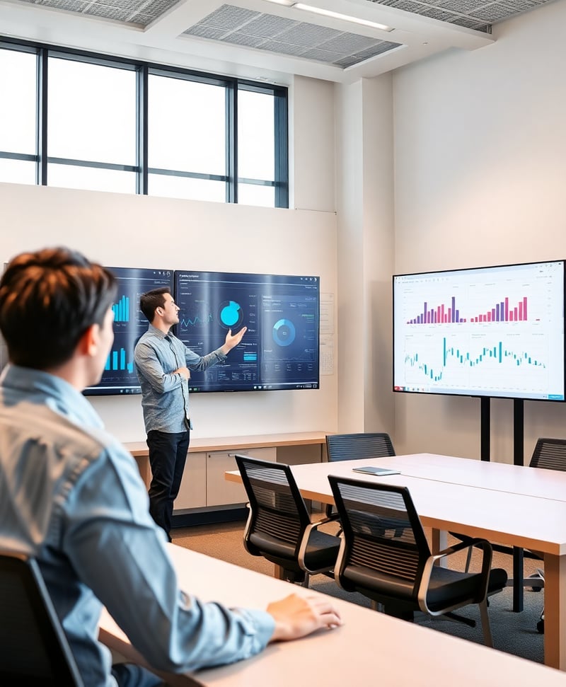 Tech Solutions Presentation in a Modern Office