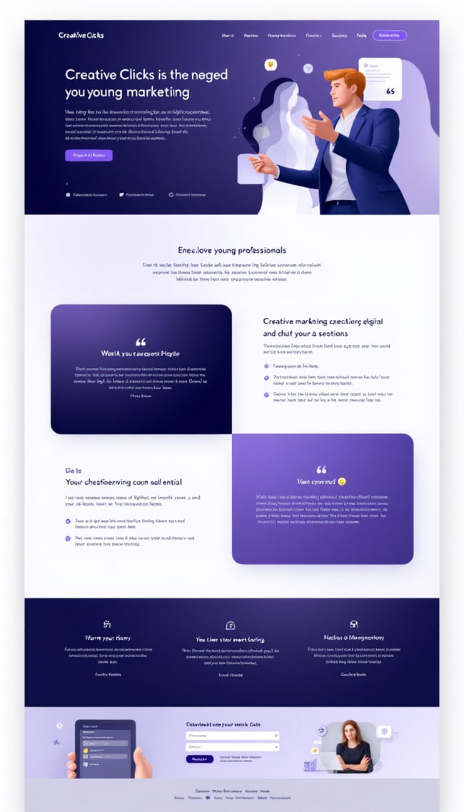 Sleek Digital Marketing Homepage for Creative Clicks