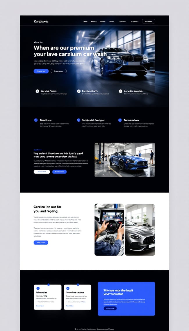 Sleek One-Page Website Design for Carziconic