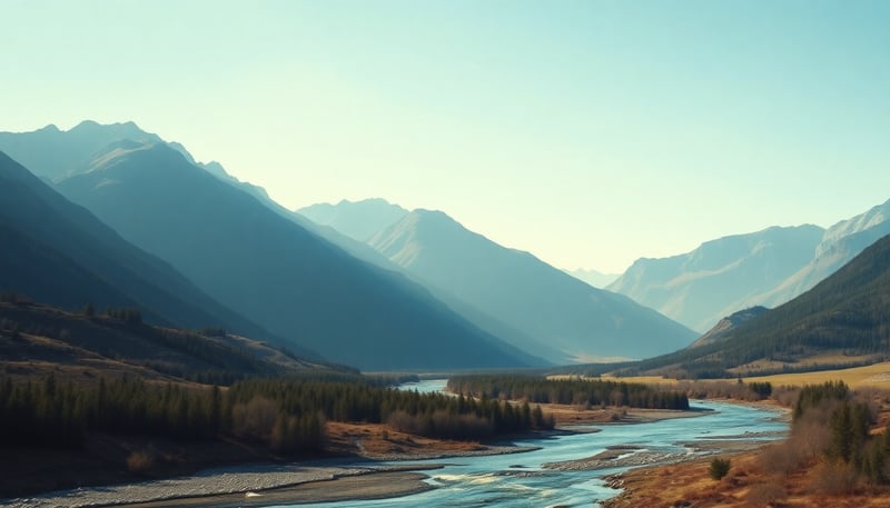 Serene Mountain Valley with River