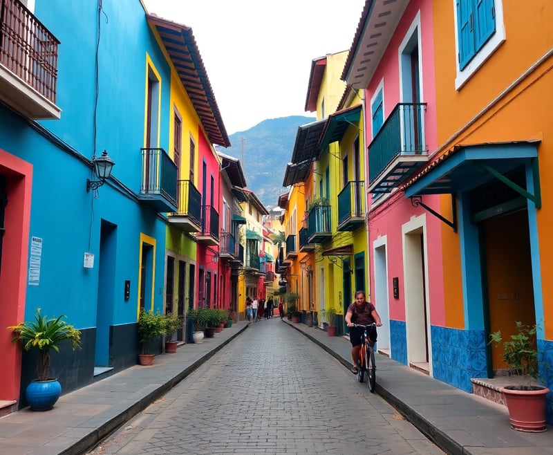 Vibrant Colombian Streets and Visa Services