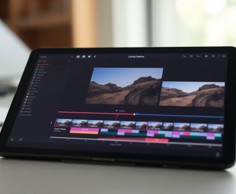 Video Editing Timeline on Tablet