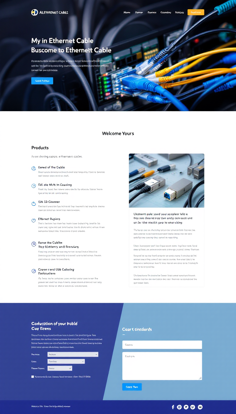 Ethernet Cable Business One-Page Website Design