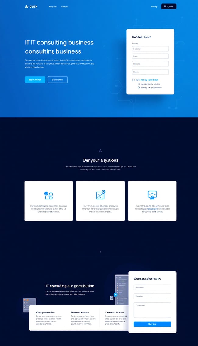 Modern IT Consulting One-Page Website Design